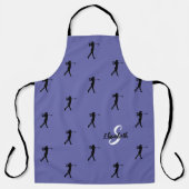 Cute Golfer Pattern Monogrammed Periwinkle Blue Ap Schort (Voorkant)