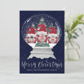 Cute Gomes in een sneeuwWereldbol kerstKaart (Staand voorkant)