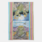 Cute Good Day Night Southwest Animal Desert Cactus Theedoek (Verticaal)