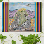 Cute Good Day Night Southwest Animal Desert Cactus Theedoek (Gevouwen)