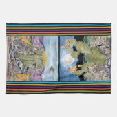 Cute Good Day Night Southwest Animal Desert Cactus Theedoek (Horizontaal)