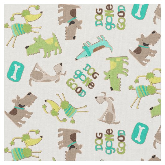 Cute Good Dog Pattern Stof (Close Up)