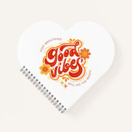 Cute Good Vibes Heart Spiral Bound Notebook Notitieboek