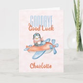 Cute Goodbye en Good Luck Waterverf Kaart (Voorkant)