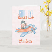 Cute Goodbye en Good Luck Waterverf Kaart (Gele Bloem)