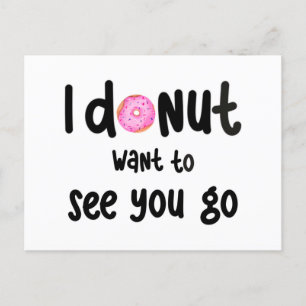 Cute goodbye greeting card - donut briefkaart