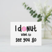 Cute goodbye greeting card - donut briefkaart (Staand voorkant)