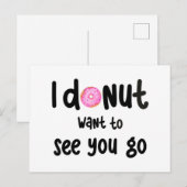 Cute goodbye greeting card - donut briefkaart (Voorkant / Achterkant)