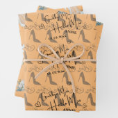 Cute Goodbye Miss Hallo Mrs Vrijgezellenfeest Inpakpapier Vel (In situ)