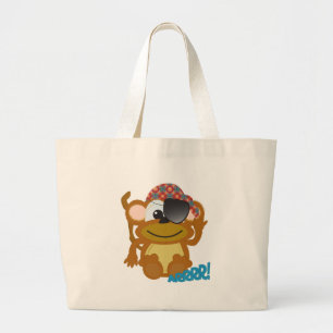 Cute Goofkins aap pirate Grote Tote Bag