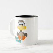 Cute Goofkins gekke gans Tweekleurige Koffiemok (Voorkant links)