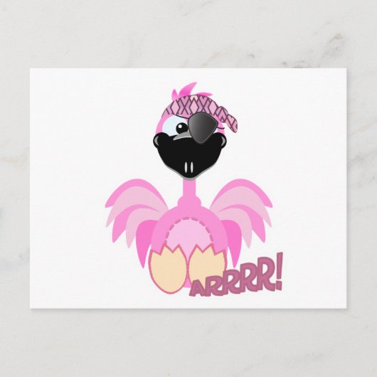 Cute Goofkins pirate flamingo Briefkaart (Voorkant)