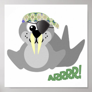 Cute Goofkins pirate walrus Poster