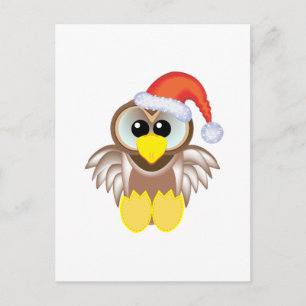 Cute Goofkins Xmas owl santa Feestdagenkaart