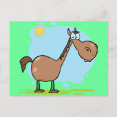 Cute Goofy Brown Cartoon Horse Briefkaart (Voorkant)