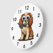 Cute Googly-Eye Puppy Illustration Grote Klok (Hoek)