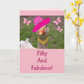 Cute Goose, 50 jaar en woedende dag Kaart (Gele Bloem)