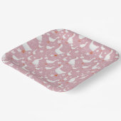 Cute goose and bow paper plate papieren bordje (Gebogen)