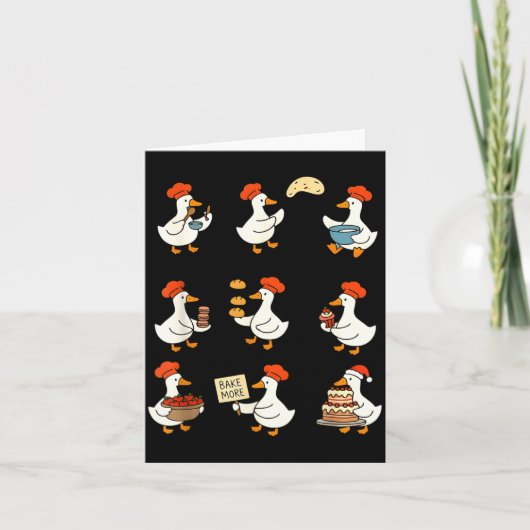 Cute Goose Baking Funny Baker Goose Chef Pastry Ba Kaart (Voorkant)