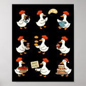 Cute Goose Baking Funny Baker Goose Chef Pastry Ba Poster (Voorkant)