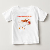 Cute Goose Holding Gift Baby T-Shirt  (Voorkant)