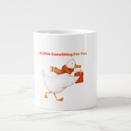 Cute Goose Holding Gift Christmas Coffee Mug Grote Koffiekop