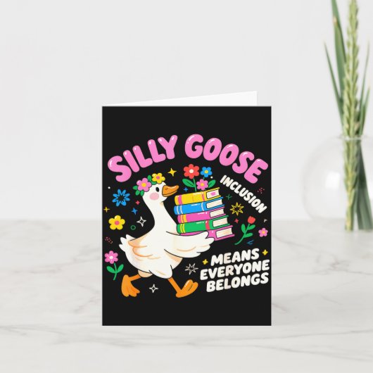 Cute Goose Inclusion Everyone Belongs Teacher Gift Kaart (Voorkant)