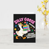 Cute Goose Inclusion Everyone Belongs Teacher Gift Kaart (Gele Bloem)