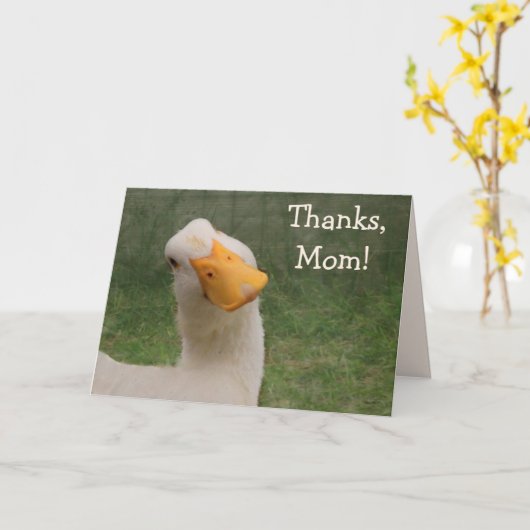 Cute Goose Moederdag Kaart (Gele Bloem)