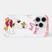 Cute Goose Valentine Chocolate Love Illustration iPhone Hoesje (Achterkant horizontaal)