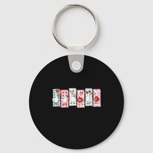 Cute Goose Valentine Coquette,duck Funny Gift Tee  Sleutelhanger (Voorkant)