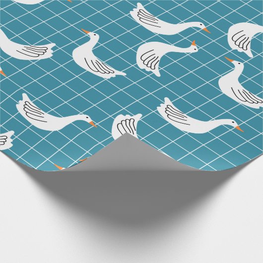 Cute Goose Wrapping Paper Cadeaupapier (Hoek)