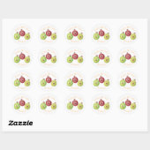 Cute gooseberry trio cartoon classic round ronde sticker (Vel)