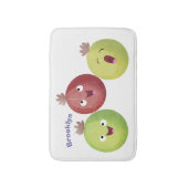 Cute gooseberry trio zingende cartoon badmat (Voorkant Verticaal)