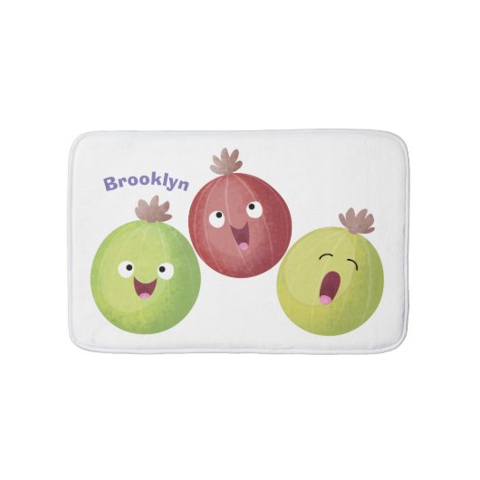 Cute gooseberry trio zingende cartoon badmat (Voorkant)