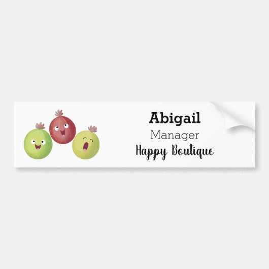 Cute gooseberry trio zingende cartoon bumpersticker (Voorkant)