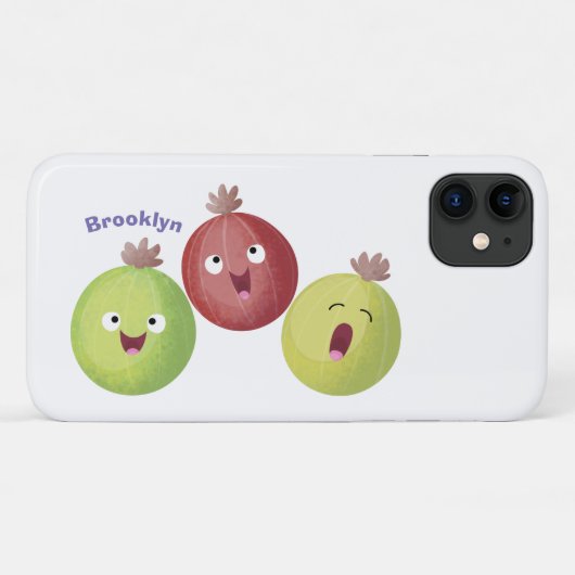 Cute gooseberry trio zingende cartoon Case-Mate iPhone case (Achterkant (horizontaal))