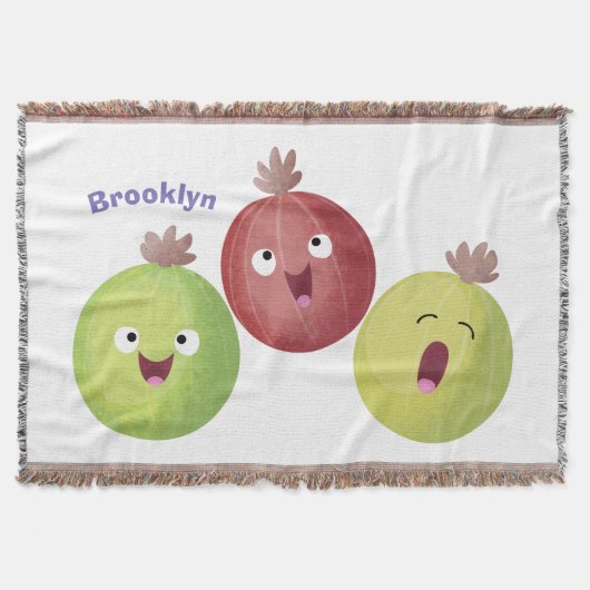 Cute gooseberry trio zingende cartoon deken (Voorkant)