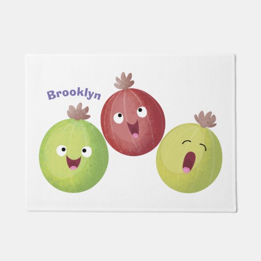 Cute gooseberry trio zingende cartoon deurmat (Voorkant)