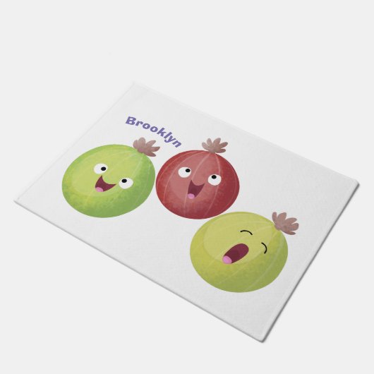 Cute gooseberry trio zingende cartoon deurmat (Schuin)