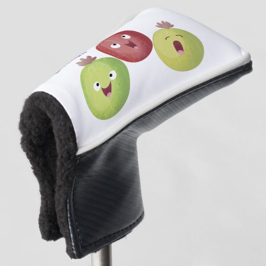 Cute gooseberry trio zingende cartoon golfheadcover (3/4 voorkant)