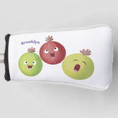 Cute gooseberry trio zingende cartoon golfheadcover (Voorkant)