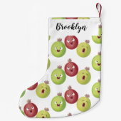 Cute gooseberry trio zingende cartoon kleine kerstsok (Achterkant)