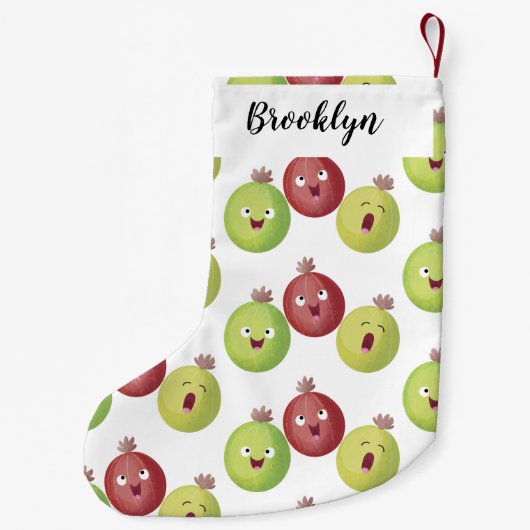 Cute gooseberry trio zingende cartoon kleine kerstsok (Achterkant)