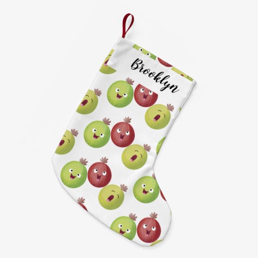 Cute gooseberry trio zingende cartoon kleine kerstsok (Voorkant (Hangend))