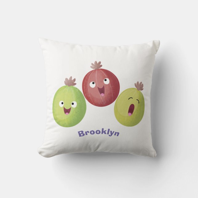 Cute gooseberry trio zingende cartoon kussen (Voorkant)