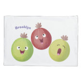 Cute gooseberry trio zingende cartoon kussensloop (Achterkant)
