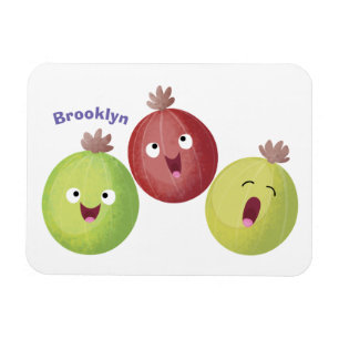 Cute gooseberry trio zingende cartoon magneet