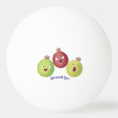 Cute gooseberry trio zingende cartoon pingpongbal (Achterkant)