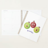 Cute gooseberry trio zingende cartoon planner (Display)